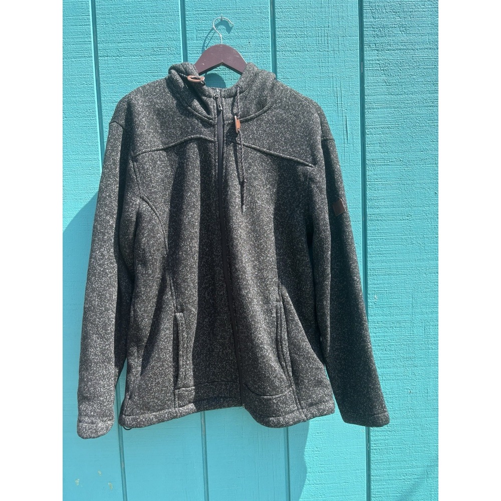 Rugged Elements Men's Sherpa Full Zip HoodieJacket Dark Gray, Size L